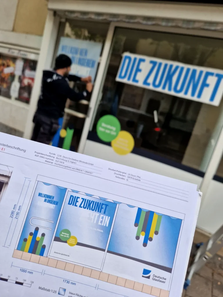Fensterbeschriftung Deutsche Glasfaser